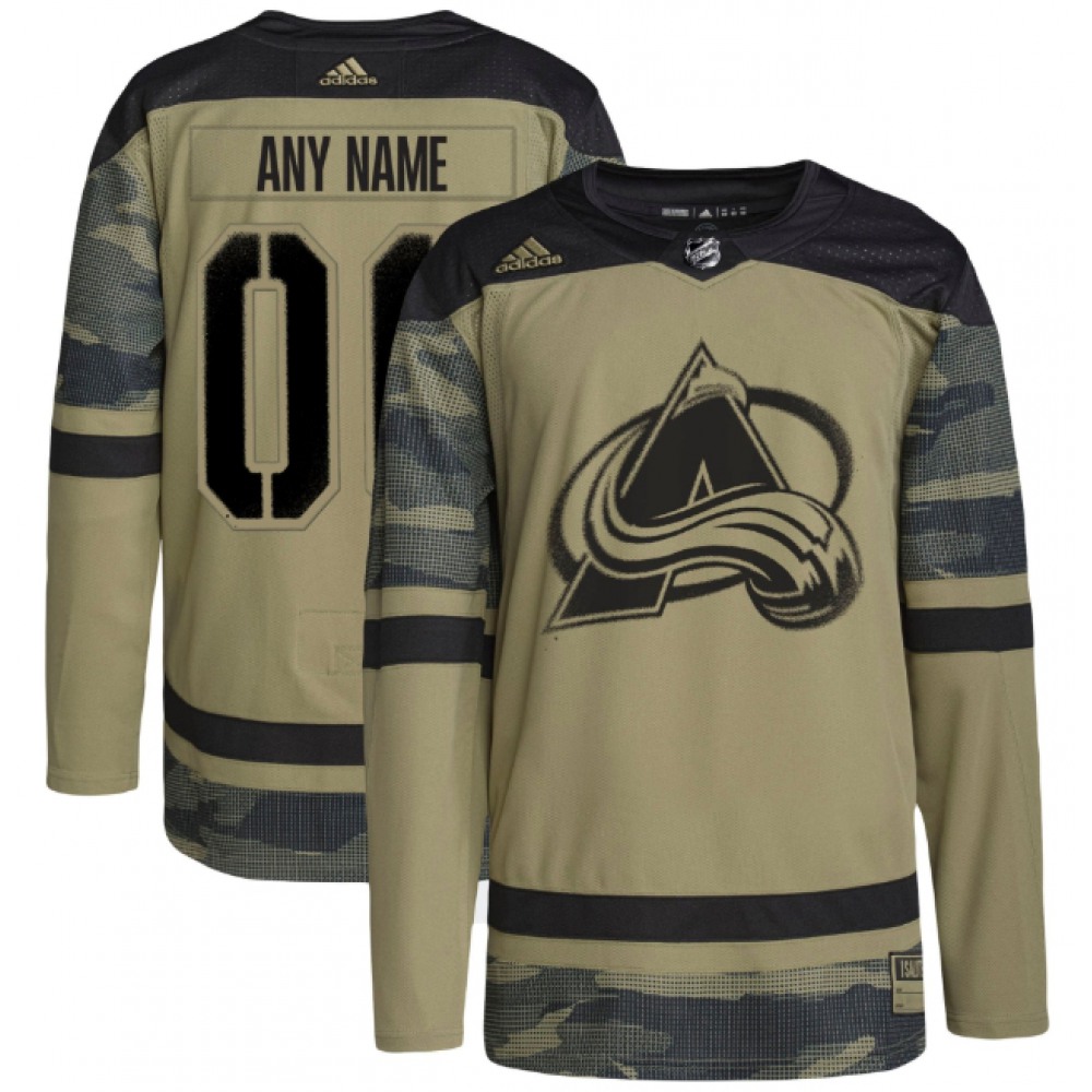 Men's Colorado Avalanche Custom Camo Salute to Service Stitched Jersey 1