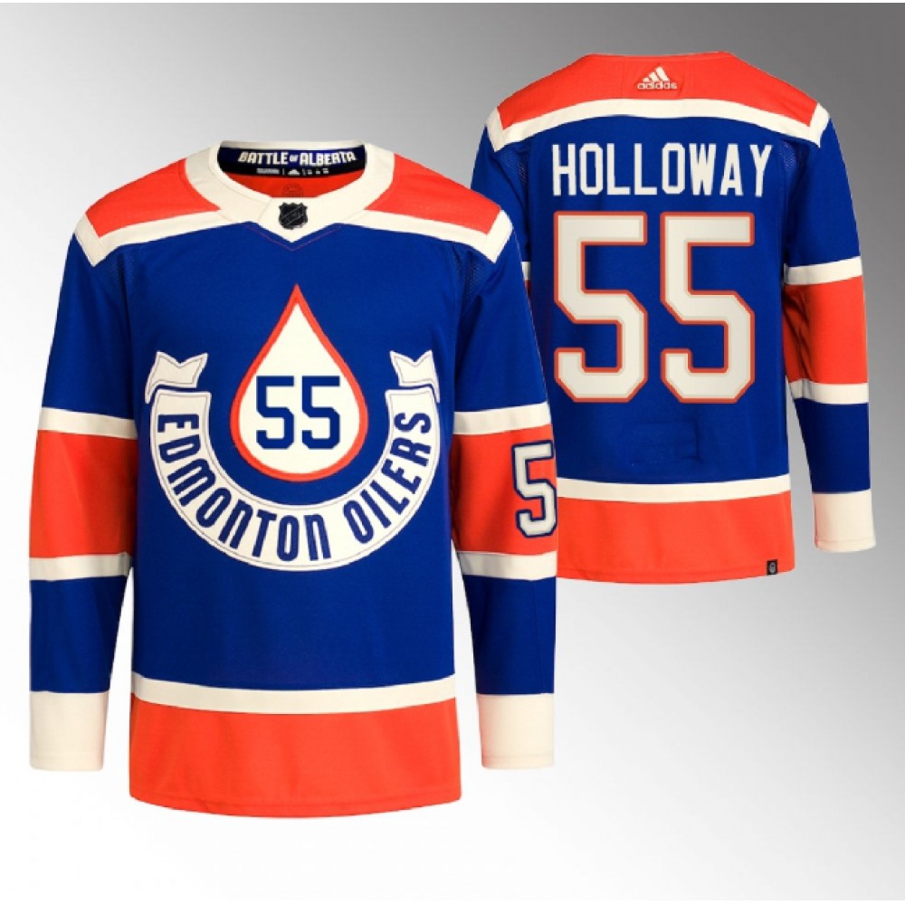 Men's Edmonton Oilers #55 Dylan Holloway 2023 Royal Heritage Classic Primegreen Stitched Jersey 1