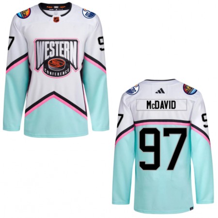 Men's Edmonton Oilers #97 Connor McDavid 2023 White All-Star Game Stitched Jersey 1