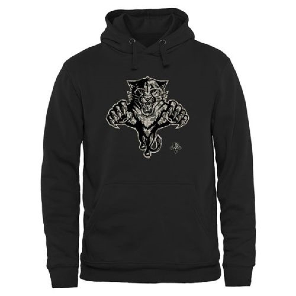 Men's Florida Panthers Black Rink Warrior Pullover Hoodie 1