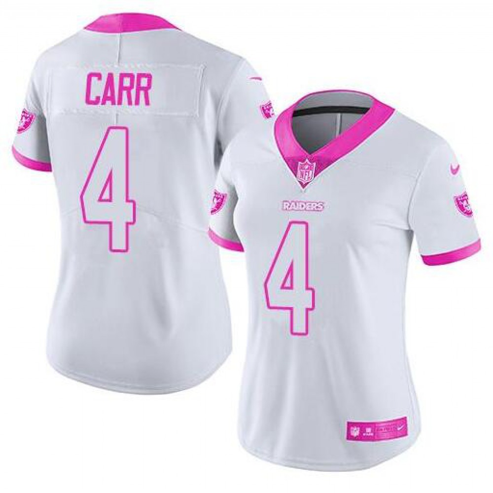 Men's Las Vegas Raiders Active Player Custom White/Pink Stitched Football Jersey 1