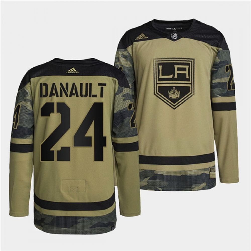 Men's Los Angeles Kings #24 Phillip Danault 2022 Camo Military Appreciation Night Stitched Jersey 1