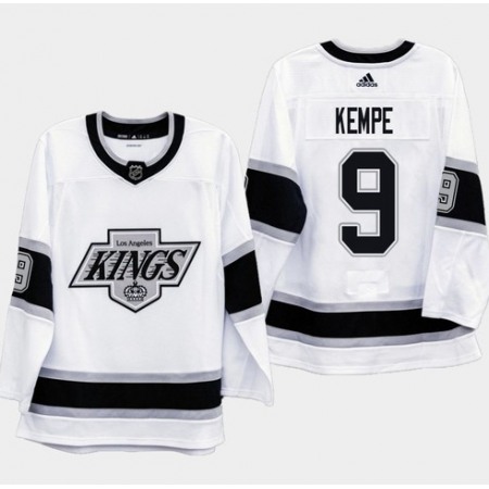 Men's Los Angeles Kings #9 Adrian Kempe White Stitched NHL Jersey 1