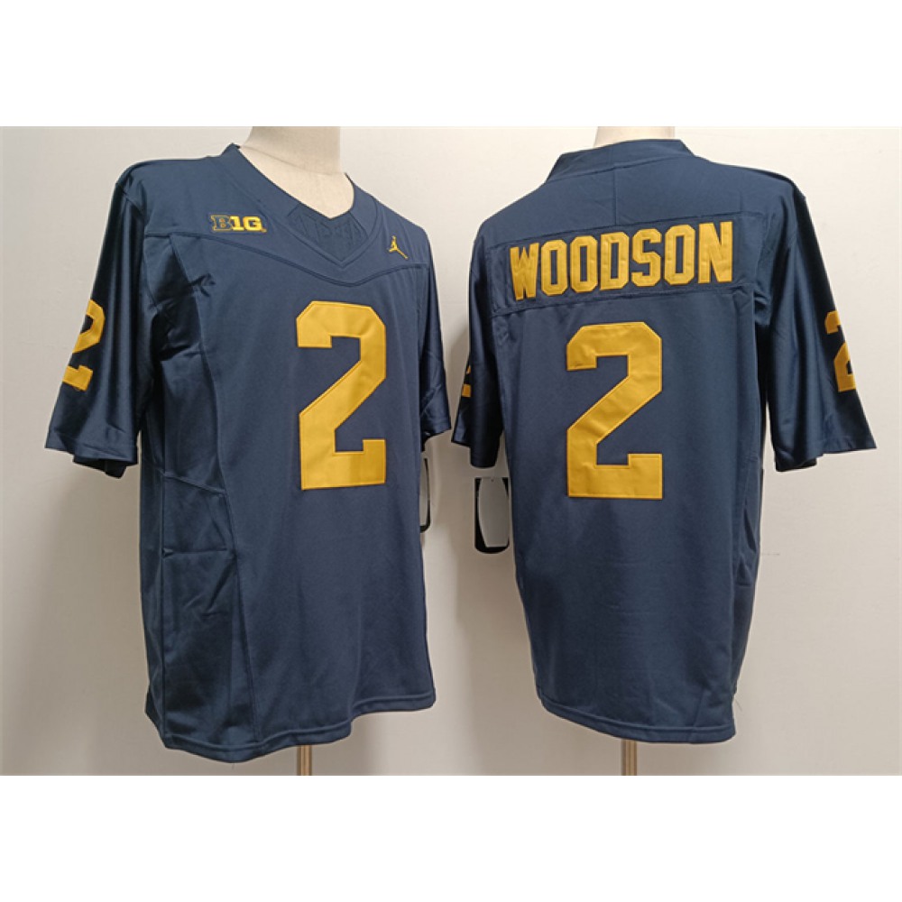 Men's Michigan Wolverines #2 Charles Woodson 2023 F.U.S.E. Navy Stitched Jersey 1