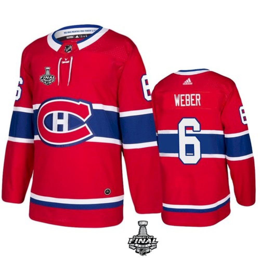 Men's Montreal Canadiens #6 Shea Weber 2021 Red Stanley Cup Final Stitched Jersey 1
