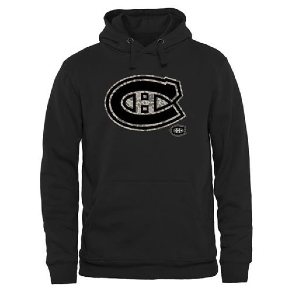 Men's Montreal Canadiens Black Rink Warrior Pullover Hoodie 1