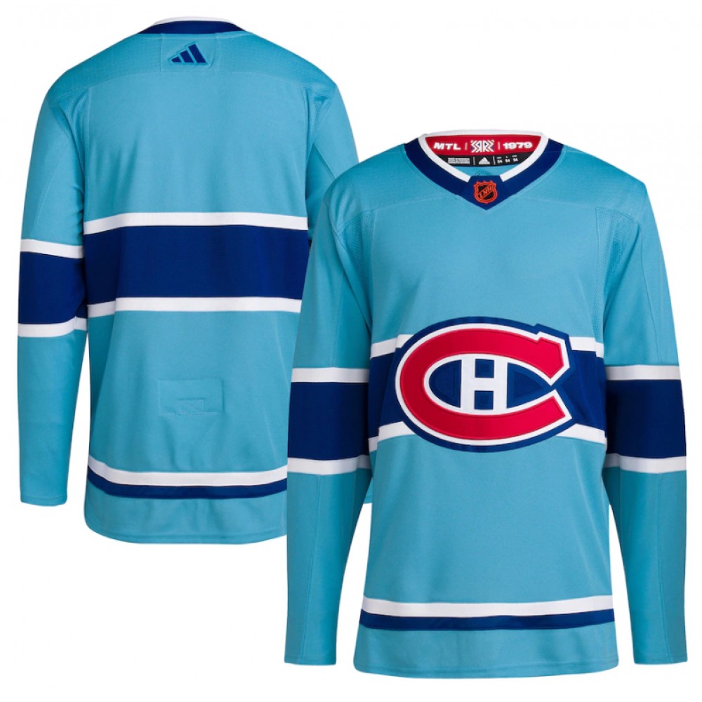 Men's Montreal Canadiens Blank Blue 2022-23 Reverse Retro Stitched Jersey 1