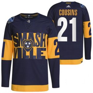Men's Nashville Predators #21 Nick Cousins 2022 Navy Stadium Series Player Stitched Jersey