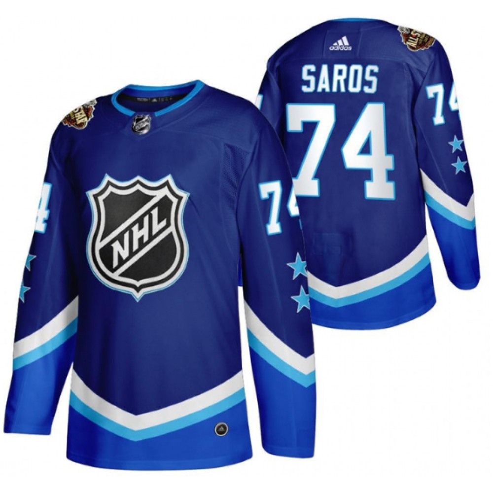 Men's Nashville Predators #74 Juuse Saros 2022 All-Star Blue Stitched Jersey 1