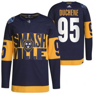 Men's Nashville Predators #95 Matt Duchene 2022 Navy Stadium Series Player Stitched Jersey
