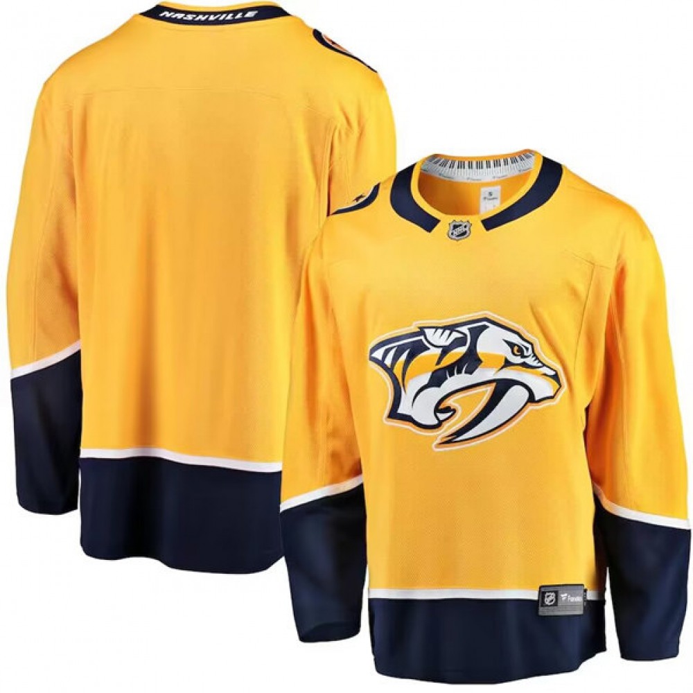 Men's Nashville Predators Blank Gold Home Stitched Jersey 1