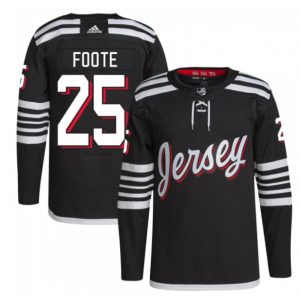Men's New Jersey Devils #25 Nolan Foote 2021/22 Black Stitched Jersey