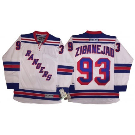 Men's New York Rangers #93 Mika Zibanejad White Stitched Jersey 1