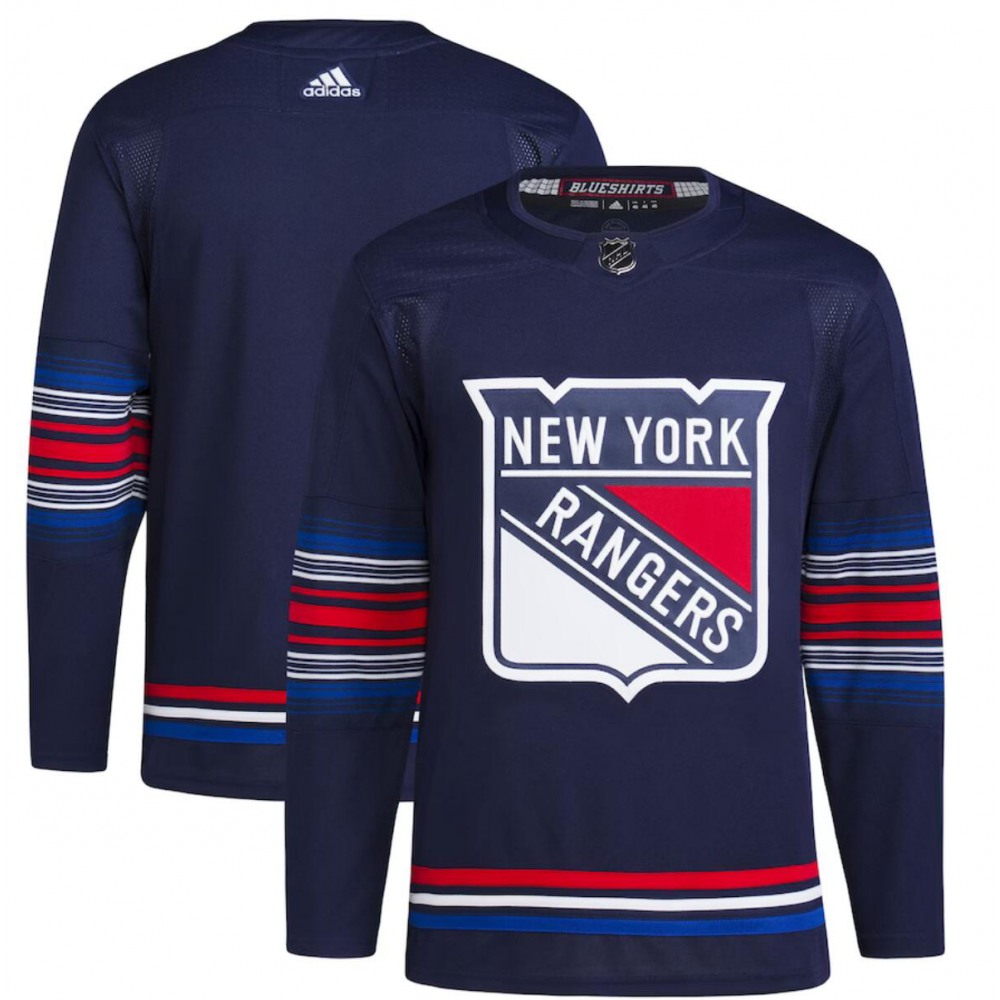 Men's New York Rangers Blank Navy Stitched Jersey 1