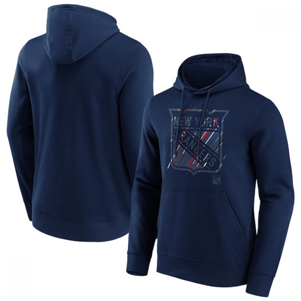 Men's New York Rangers Navy Etch Hoodie 1