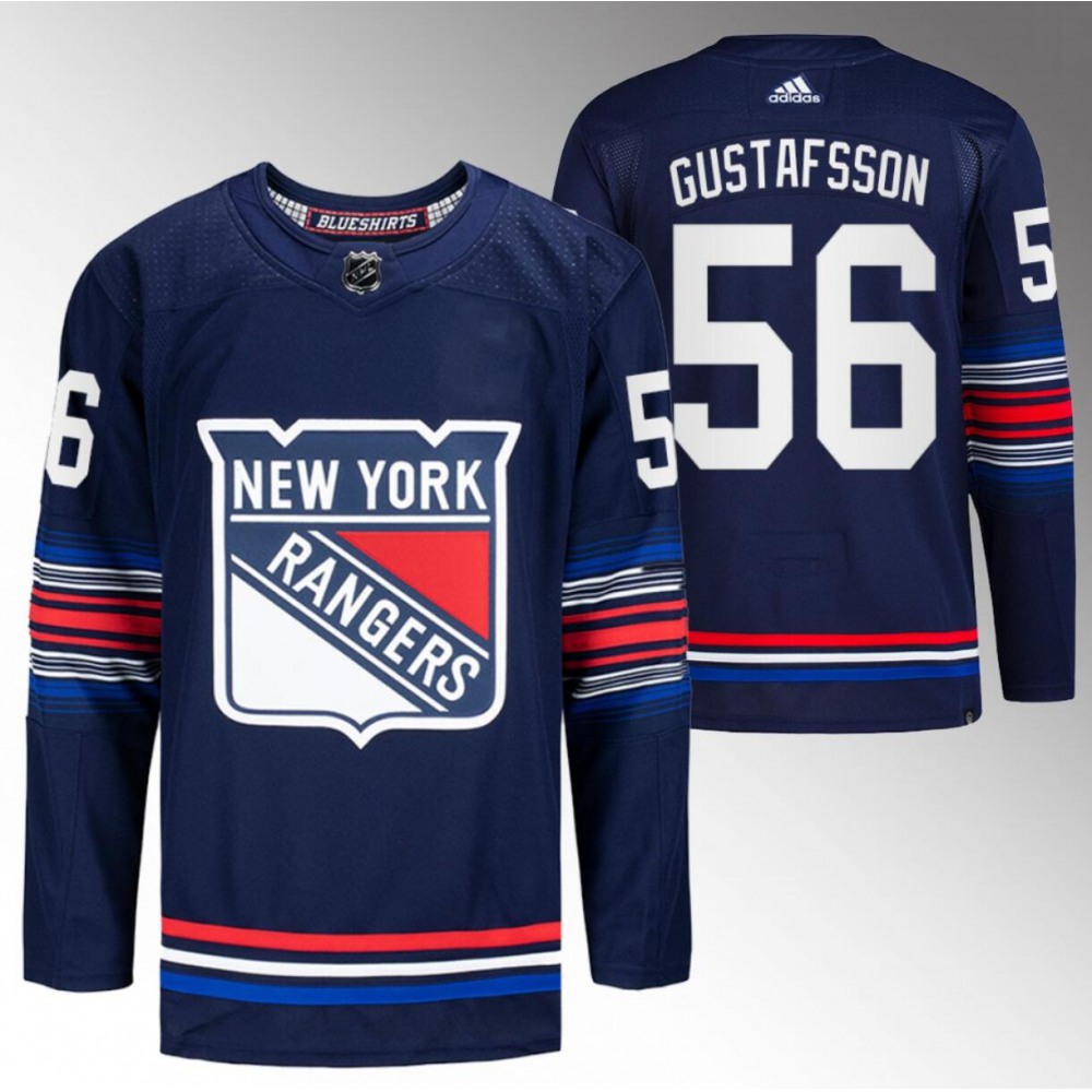 Men's New York Rangers #56 Erik Gustafsson Navy Stitched Jersey 1