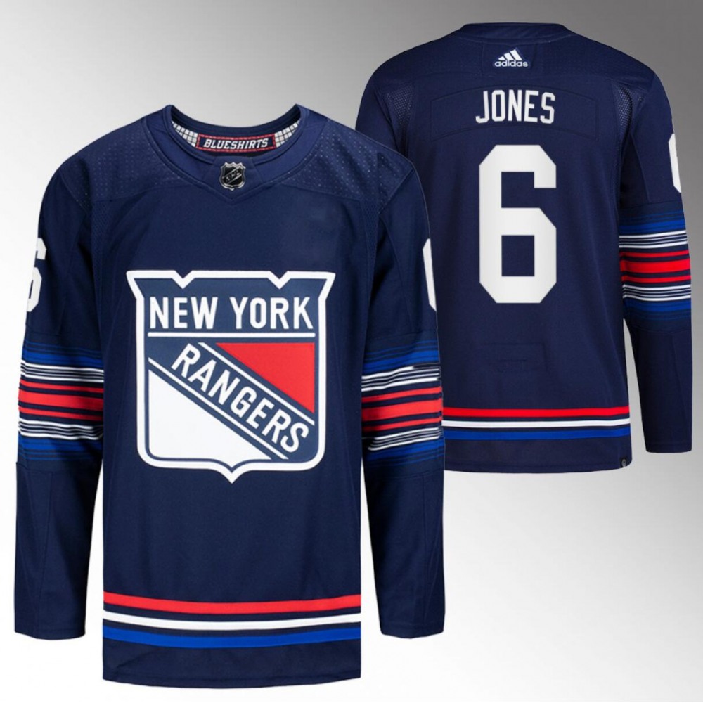 Men's New York Rangers #6 Zac Jones Navy Stitched Jersey 1