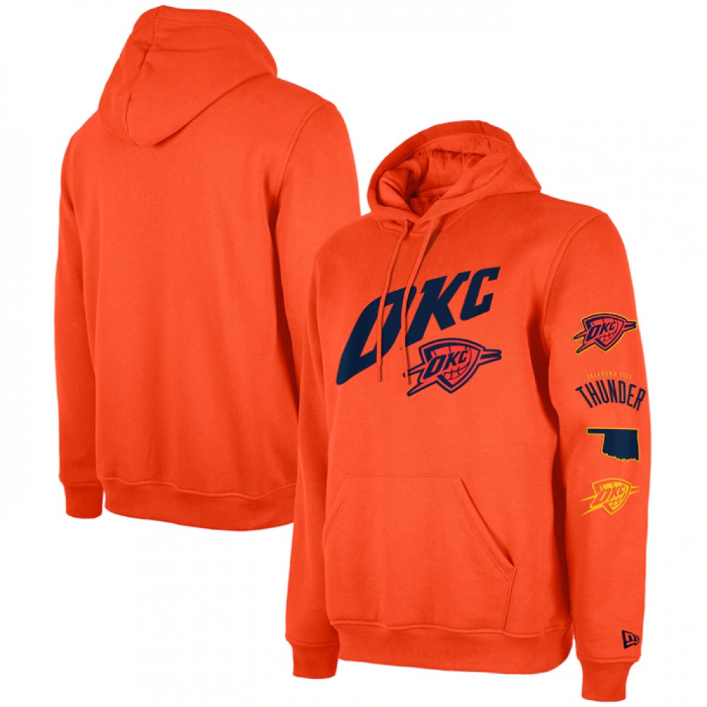 Men's Oklahoma City Thunder Orange 2023/24 City Edition Pullover Hoodie 1