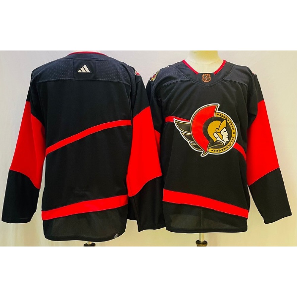 Men's Ottawa Senators Blank Black Stitched Jersey 1