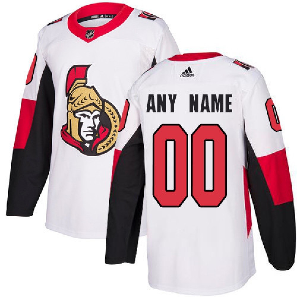Men's Ottawa Senators White Custom Name Number Size NHL Stitched Jersey 1