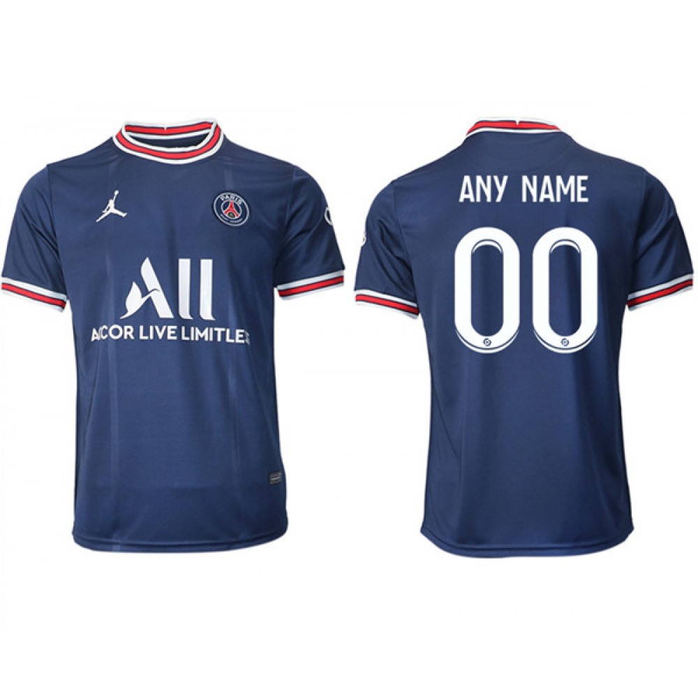 Men's Paris Saint-Germain Custom Navy Soccer Home Jersey 1