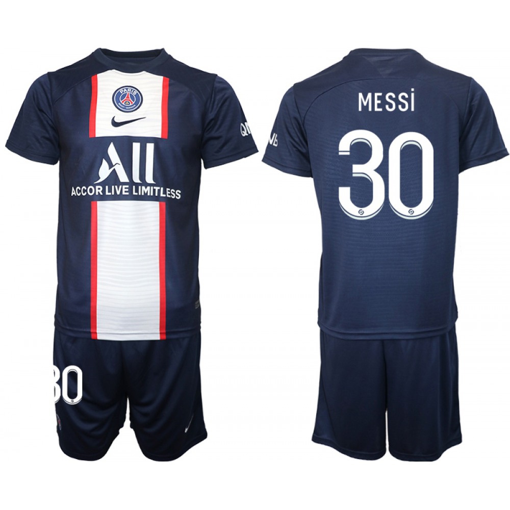 Men's Paris Saint-Germain #30 Lionel Messi 2023 Navy Home Soccer Jersey Suit 1