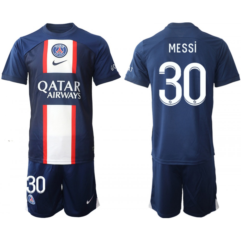 Men's Paris Saint-Germain #30 Lionel Messi 2023 Navy Home Soccer Jersey Suit 1