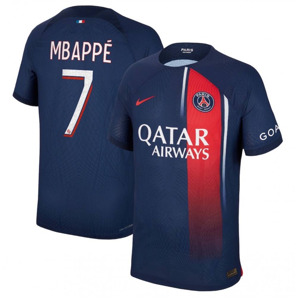 Men's Paris Saint-Germain #7 Mbappe Navy Soccer Jersey 1