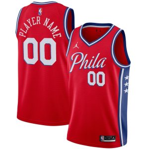 Men's Philadelphia 76ers Active Player Custom Red Statement Stitched Jersey