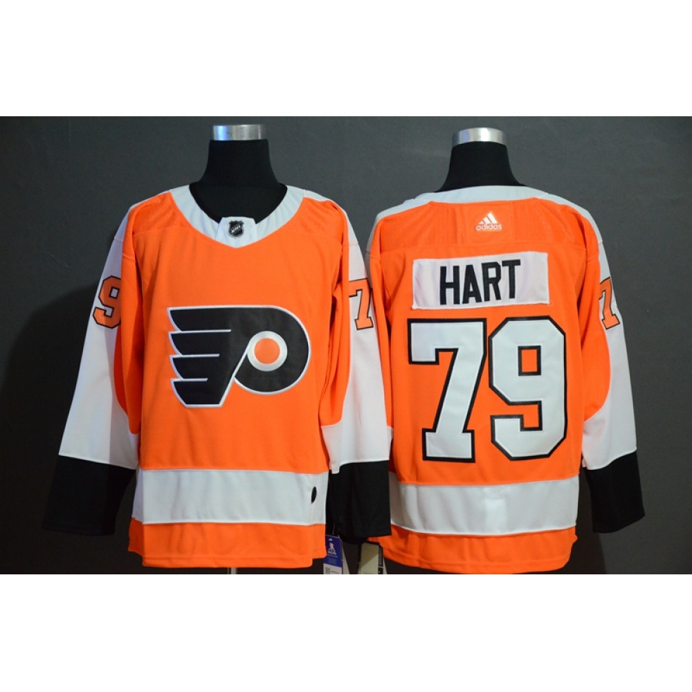 Men's Philadelphia Flyers #79 Carter Hart Orange Stitched NHL Jersey 1