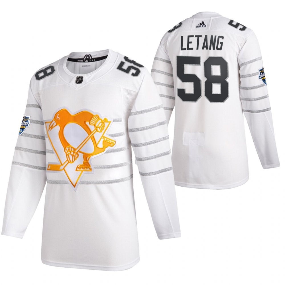 Men's Pittsburgh Penguins #58 Kris Letang 2020 White All Star Stitched NHL Jersey 1