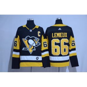Men's Pittsburgh Penguins #66 Mario Lemieux Black Road Authentic Stitched NHL Jersey