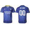 Men's Real Madrid Custom 2021/22 Blue Away Soccer Jersey