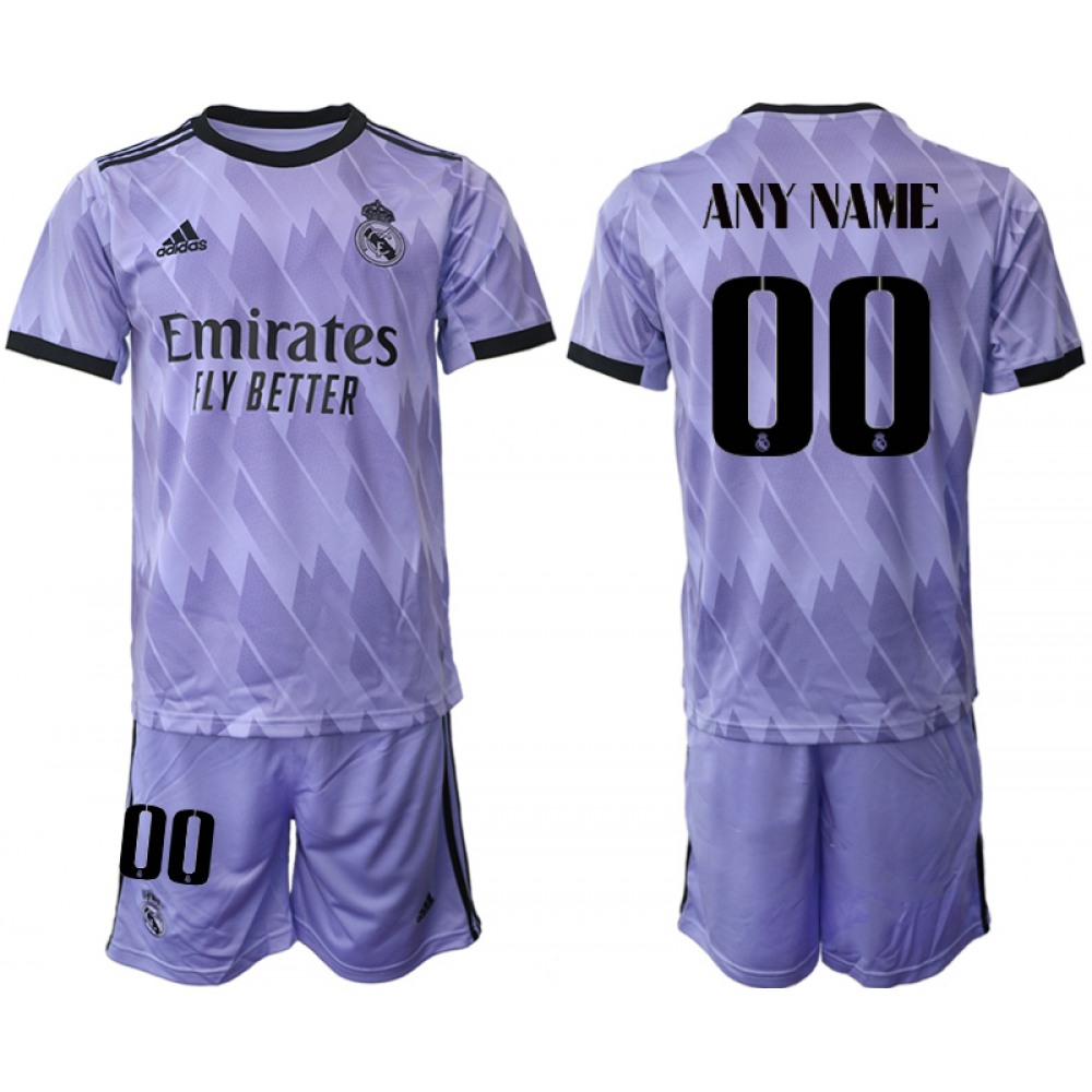 Men's Real Madrid Custom 22/23 Purple Away Soccer Jersey Suit 1