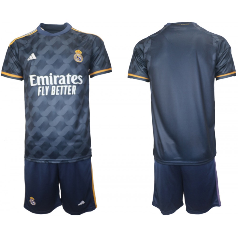 Men's Real Madrid Custom 23/24 Navy Away Soccer Jersey Suit 1
