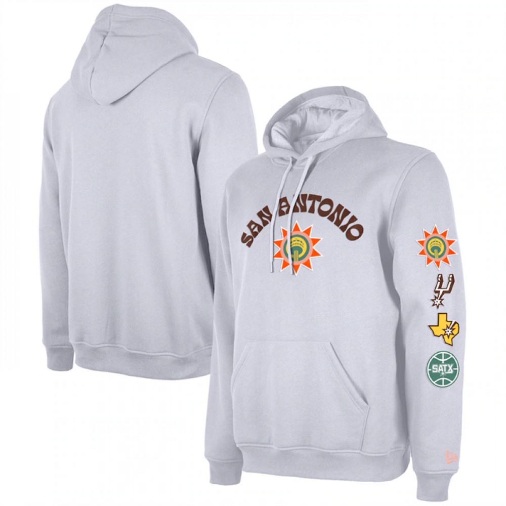 Men's San Antonio Spurs White 2023/24 City Edition Pullover Hoodie 1