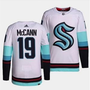 Men's Seattle Kraken #19 Jared McCann White Stitched Hockey Jersey