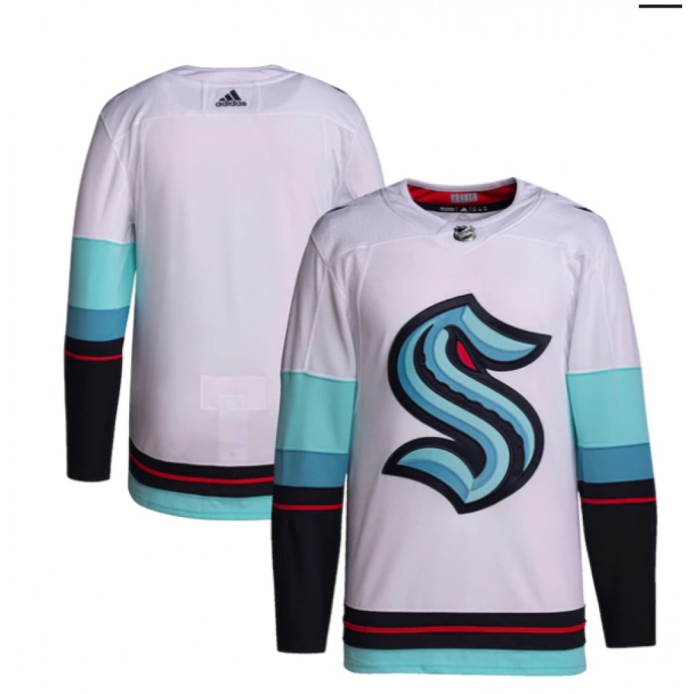 Men's Seattle Kraken Blank White Stitched Jersey 1