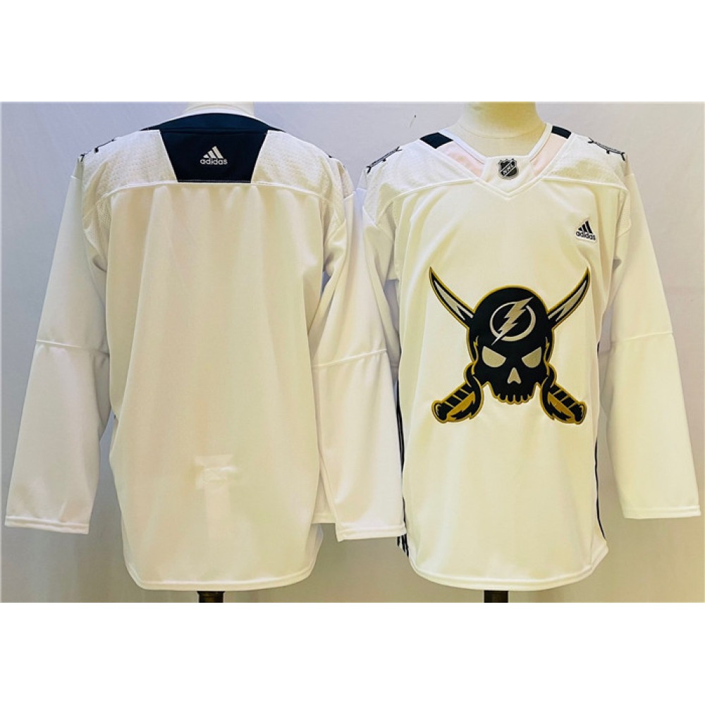 Men's Tampa Bay Lightning Blank White Stitched Jersey 1