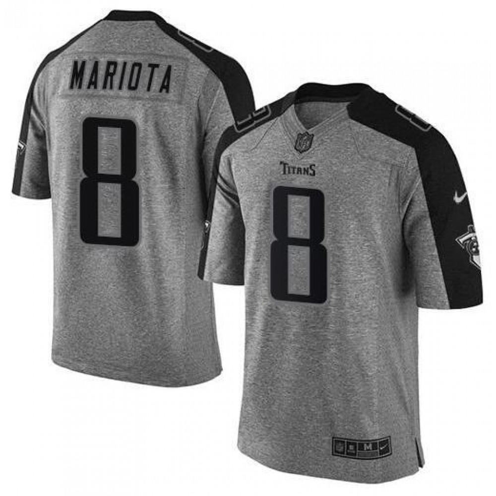 Men's Tennessee Titans Customized Gray Stitched Football Jersey 1