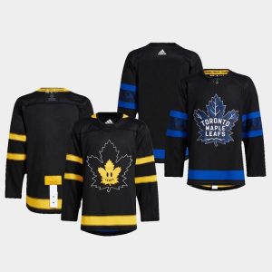 Men's Toronto Maple Leafs Black Blank Alternate Premier Reversible Stitched Jersey