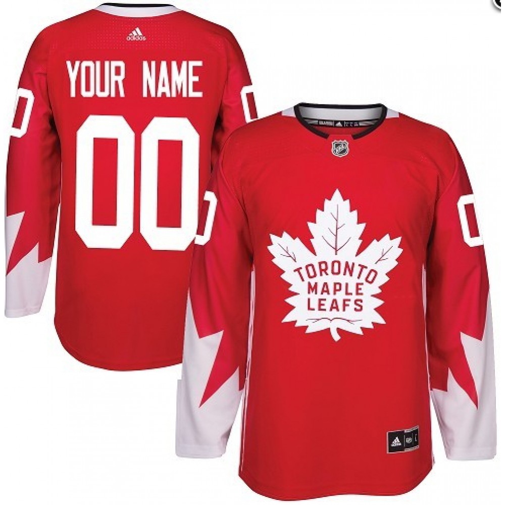 Men's Toronto Maple Leafs Red Custom Name Number Size NHL Stitched Jersey 1