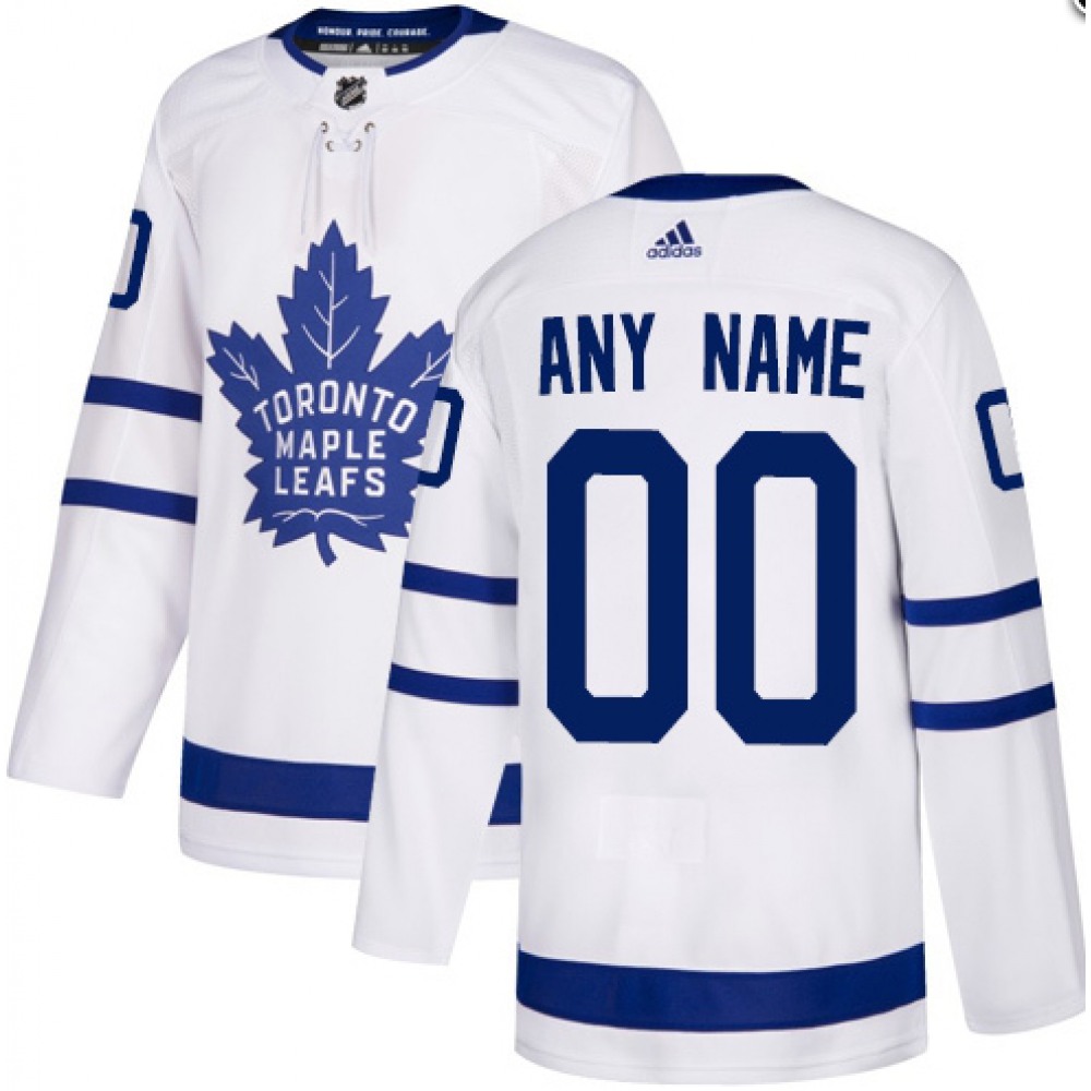Men's Toronto Maple Leafs White Custom Name Number Size NHL Stitched Jersey 1