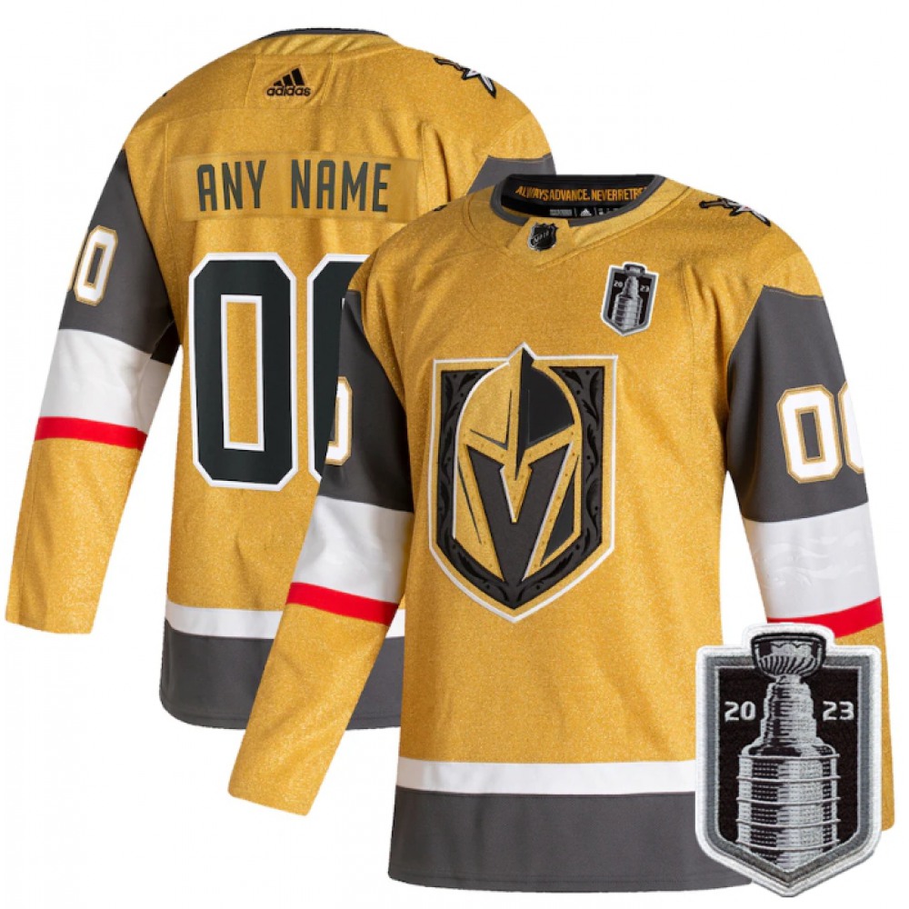 Men's Vegas Golden Knights Active Player Custom Gold 2023 Stanley Cup Final Stitched Jersey 1