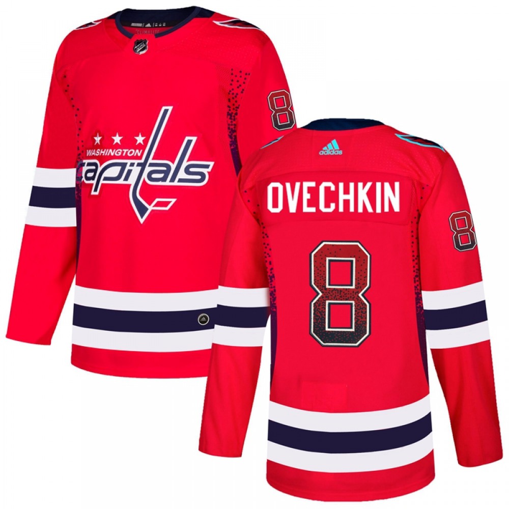Men's Washington Capitals #8 Alex Ovechkin Red Drift Fashion Stitched NHL Jersey 1