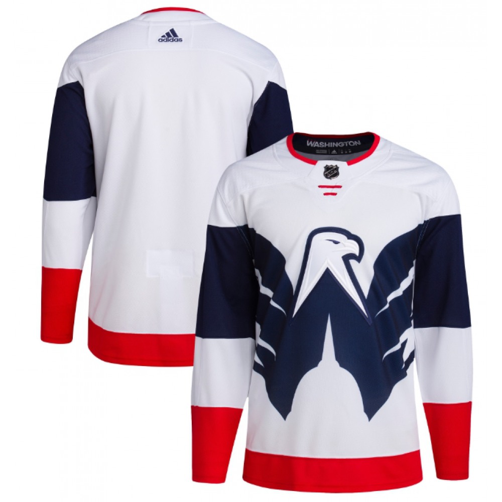 Men's Washington Capitals Blank White/Navy Stadium Series Stitched Jersey 1