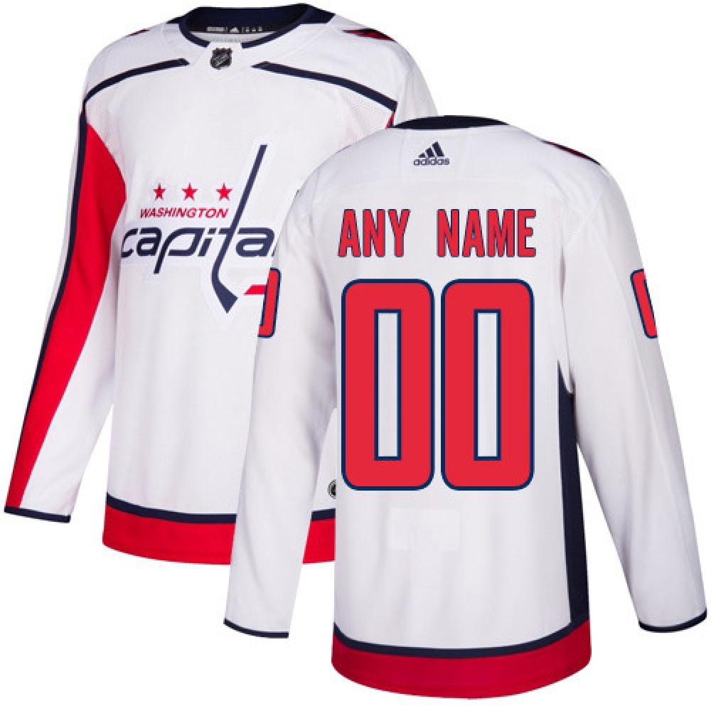 Men's Washington Capitals White Custom Name Number Size NHL Stitched Jersey 1