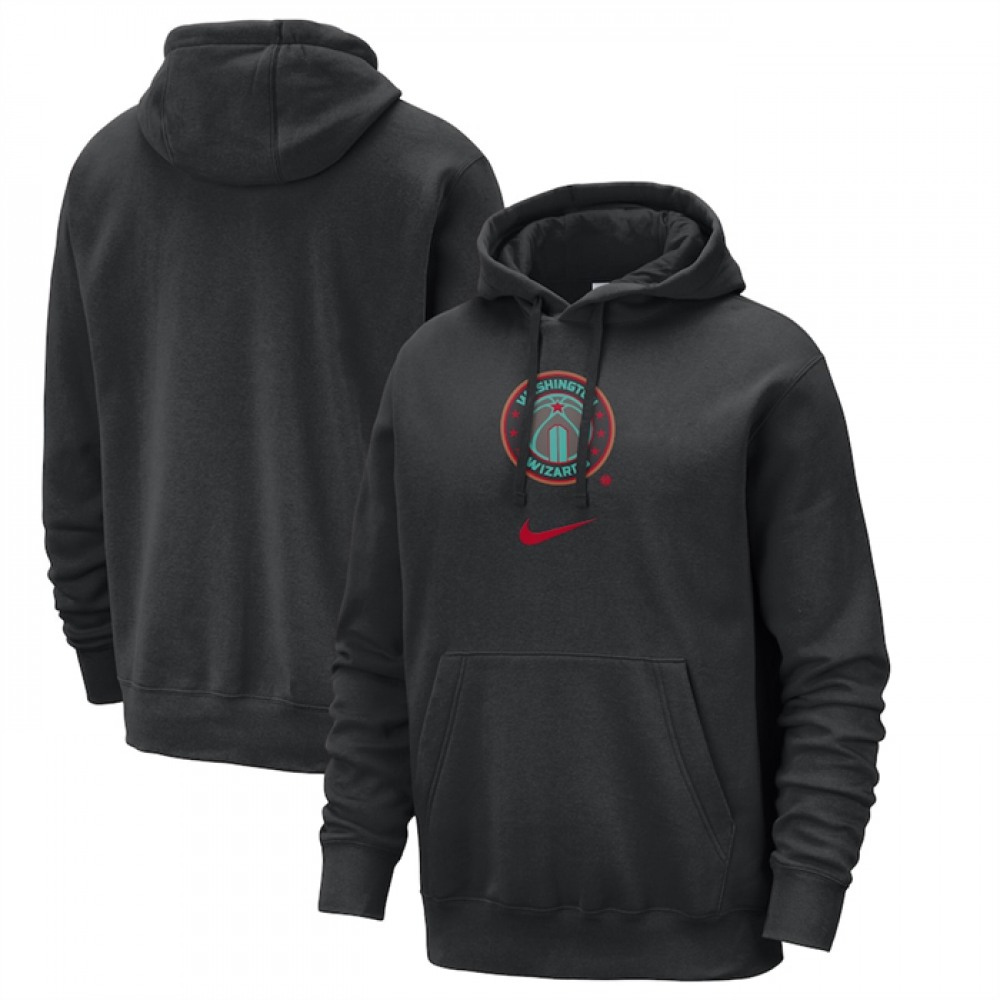 Men's Washington Wizards Black 2023/24 City Edition Essential Club Pullover Hoodie 1