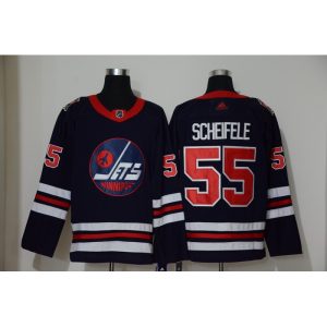 Men's Winnipeg Jets #55 Mark Scheifele Navy Stitched NHL Jersey