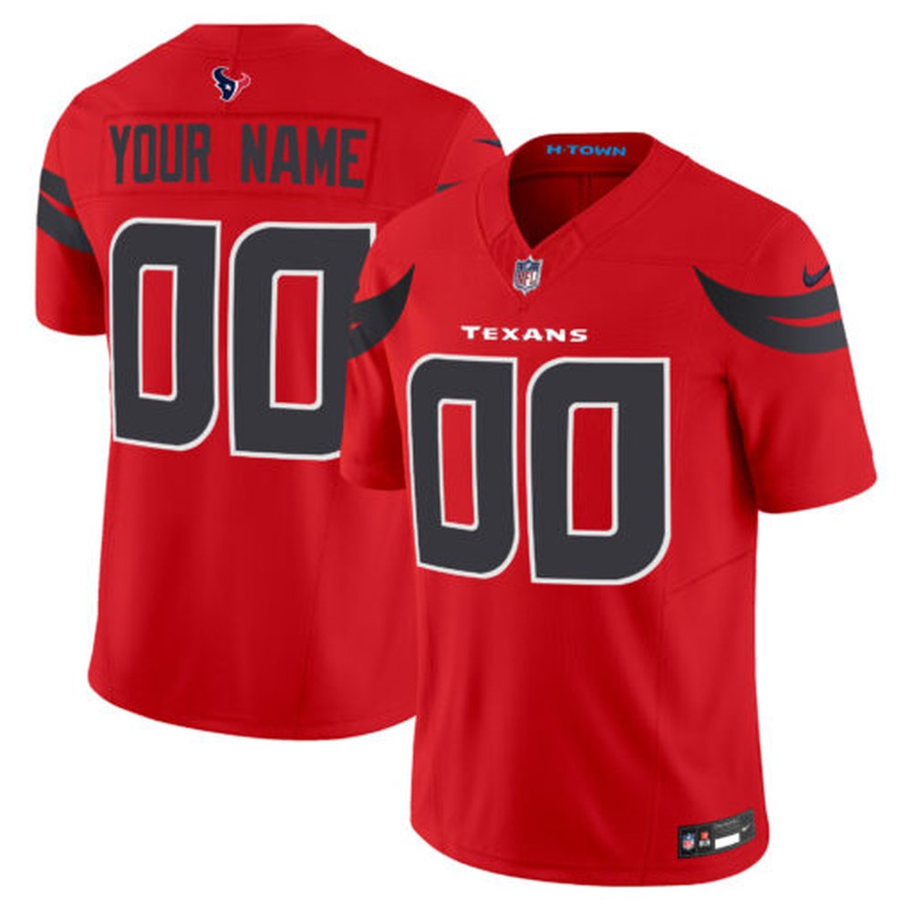 Men's Custom Red Houston Texans Vapor F.U.S.E. Limited Jersey 1